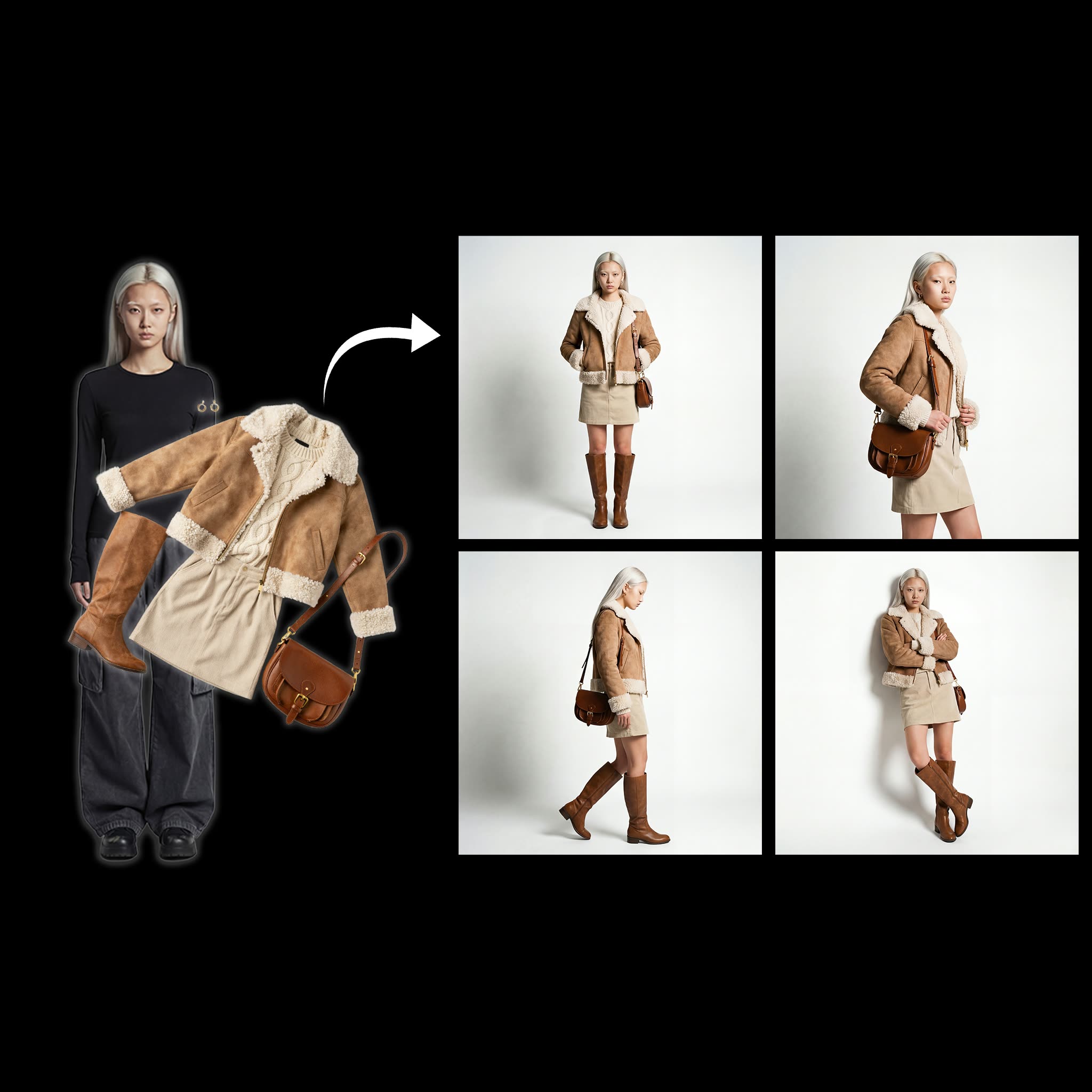 Character + Clothing Virtual Try on Studio Photoshoot