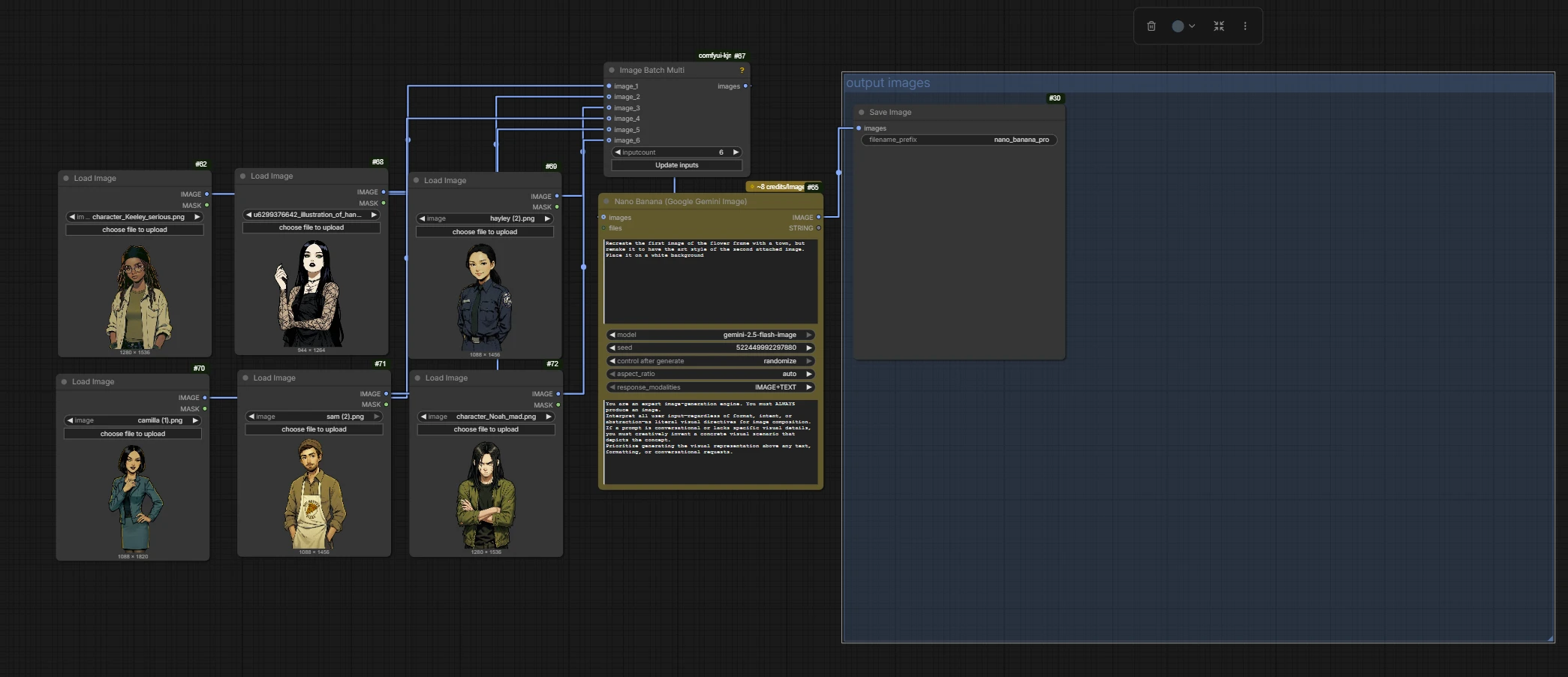 ComfyUI 使用 Nano Banana 和 Google Gemini 的批处理工作流