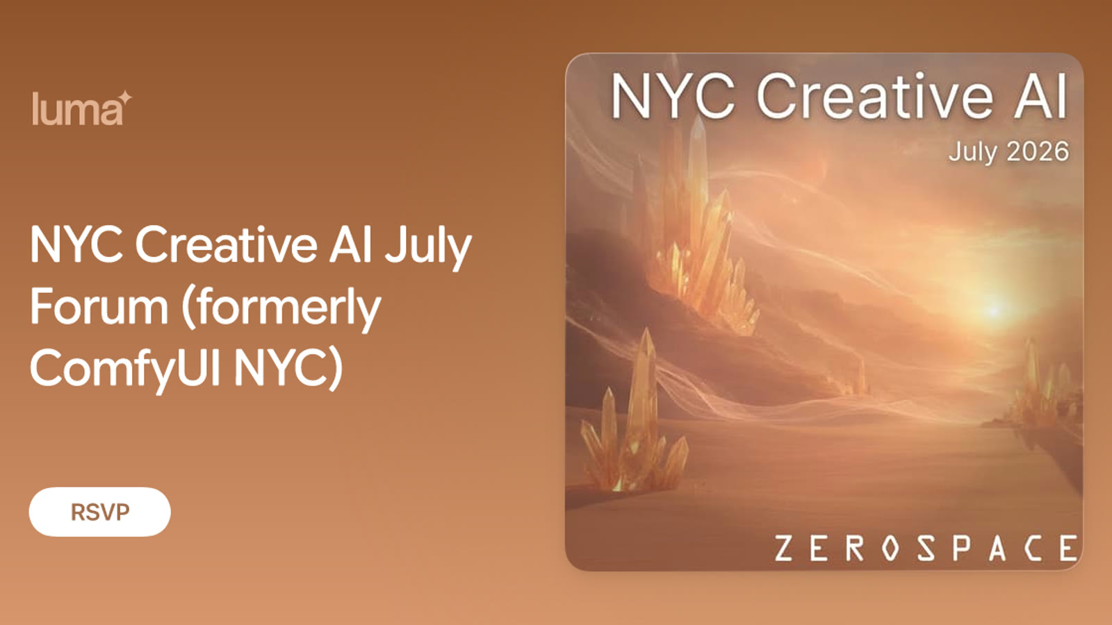 NYC Creative AI July Forum (formerly ComfyUI NYC)