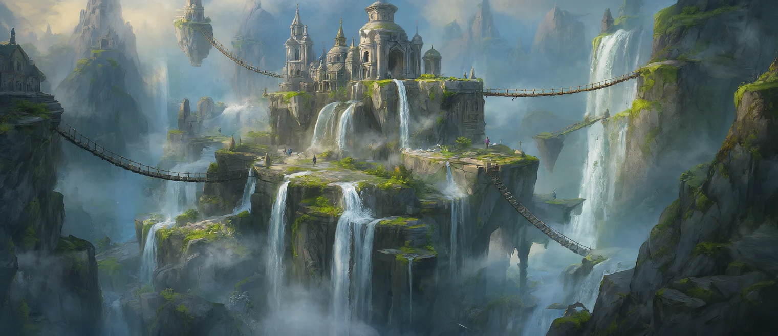 Floating island game environment generated with Qwen-Image 2.1
