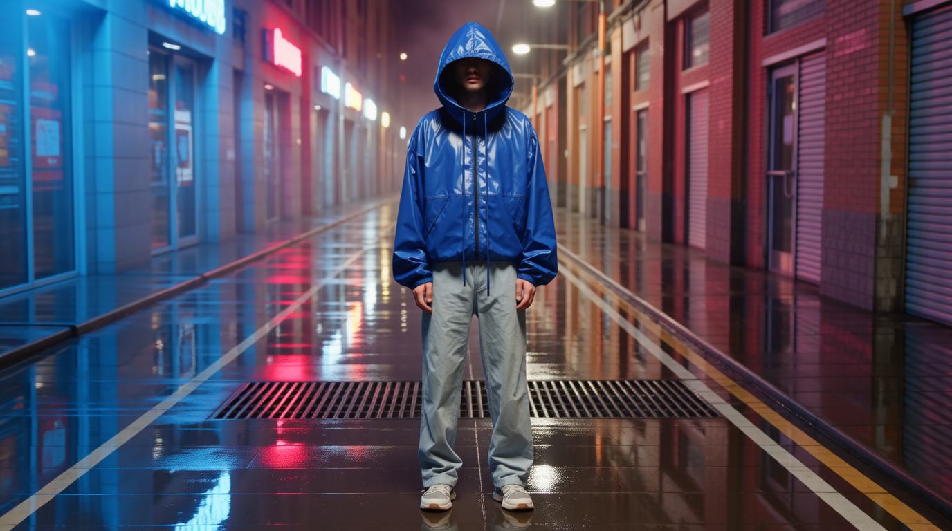 Beeble SwitchX Image Edit: Studio to neon alley