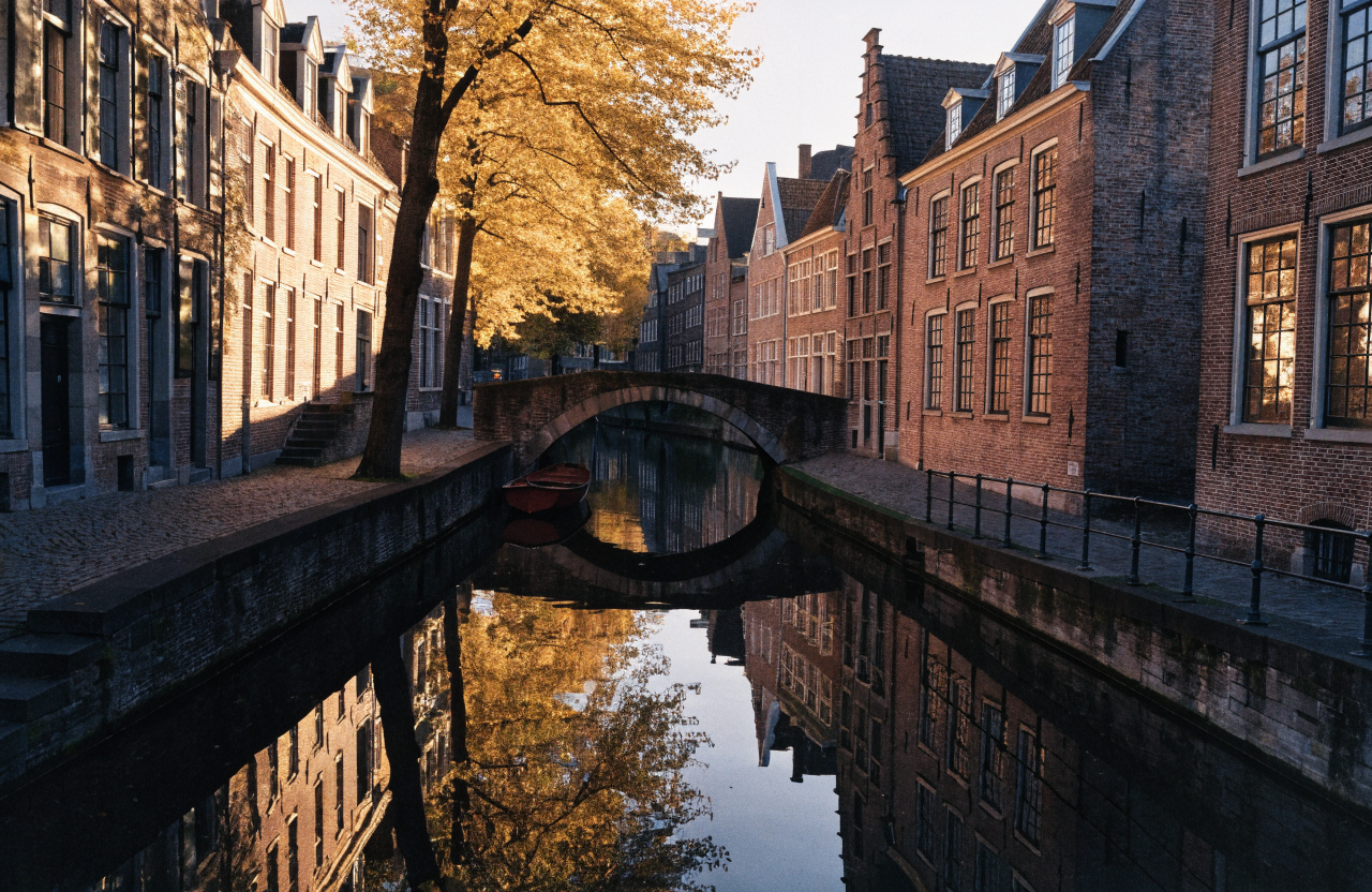 Recraft V4.1 Text-to-Image: Autumn canal reflections