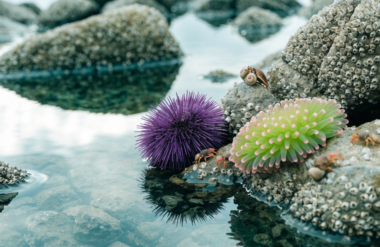 Recraft V4.1 Utility Text-to-Image: Tide pool macro